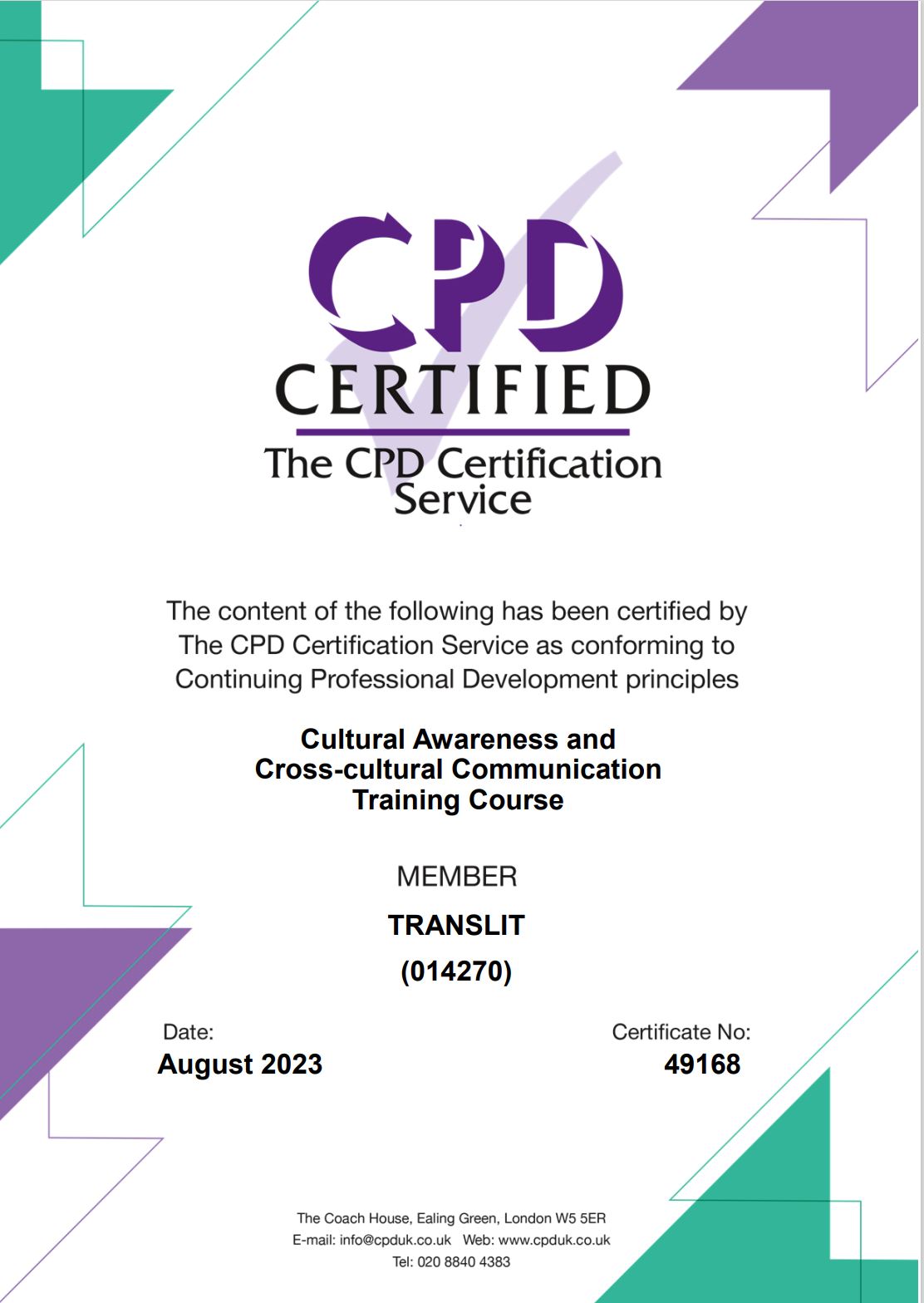 CCC CPD Cert CCC CPD Cert